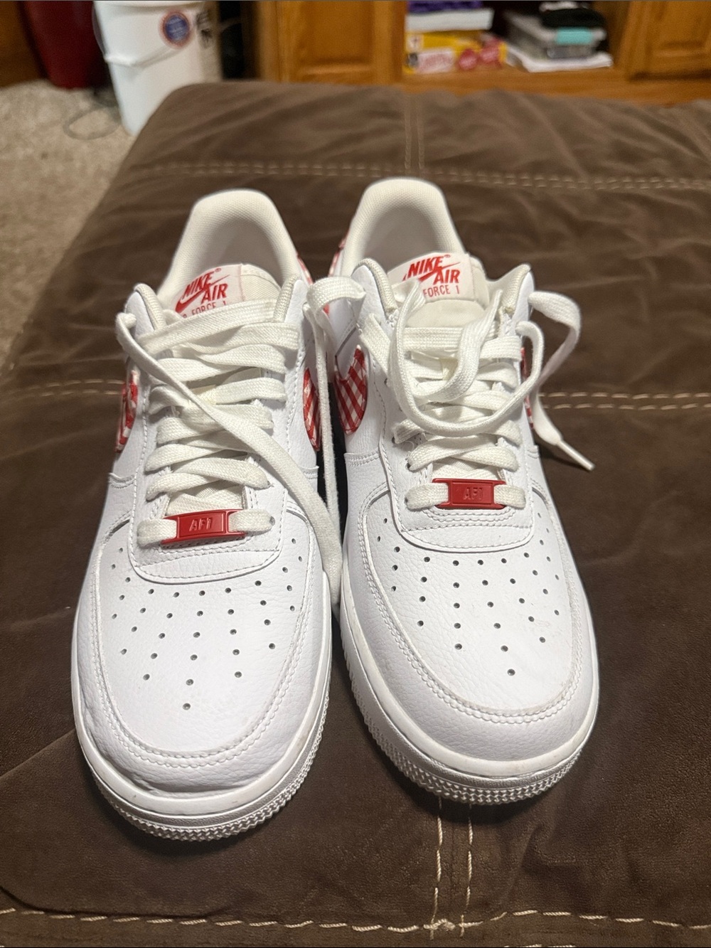 Nike Air Force 1 Low Sneakers - White/Red Accents